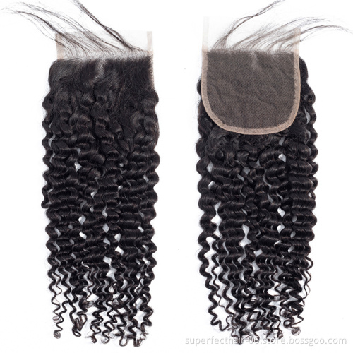 100% Pure Unprocessed Brazilian Remy Virgin Human Hair  Deep Wave Bundles Deals With Frontal Silk Base Lace Top Closure